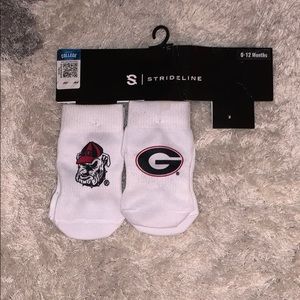 Georgia bulldog baby socks 0-12 months